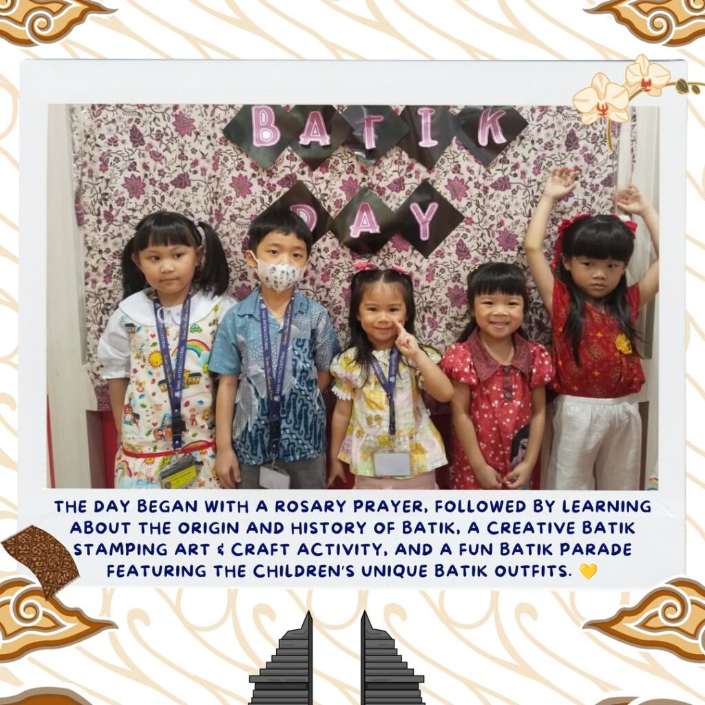 Rayakan Hari Batik Nasional, Siswa Preschool Saint Monica Jakarta School Kelapa Gading Belajar Mengenal Budaya Indonesia